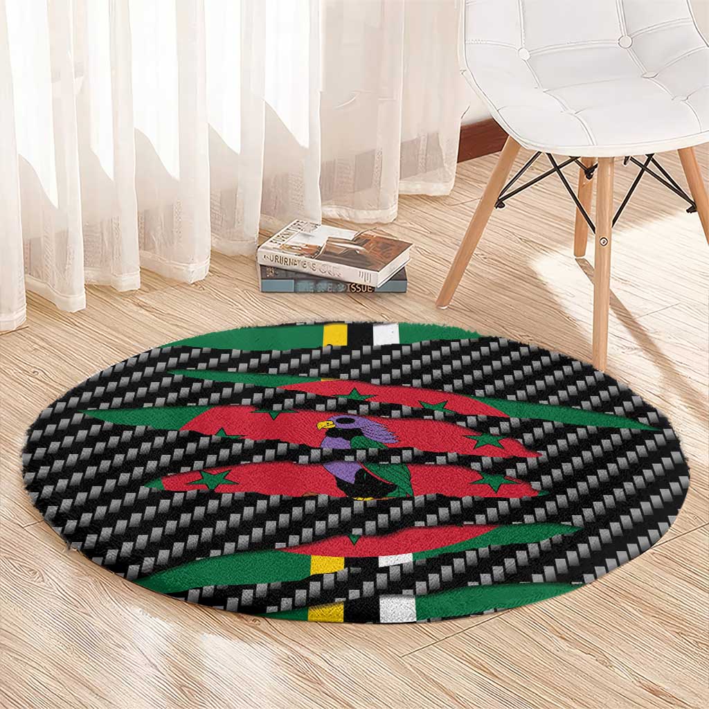 Dominica Beast Round Carpet Ripped Flag Graphic - Wonder Print Shop