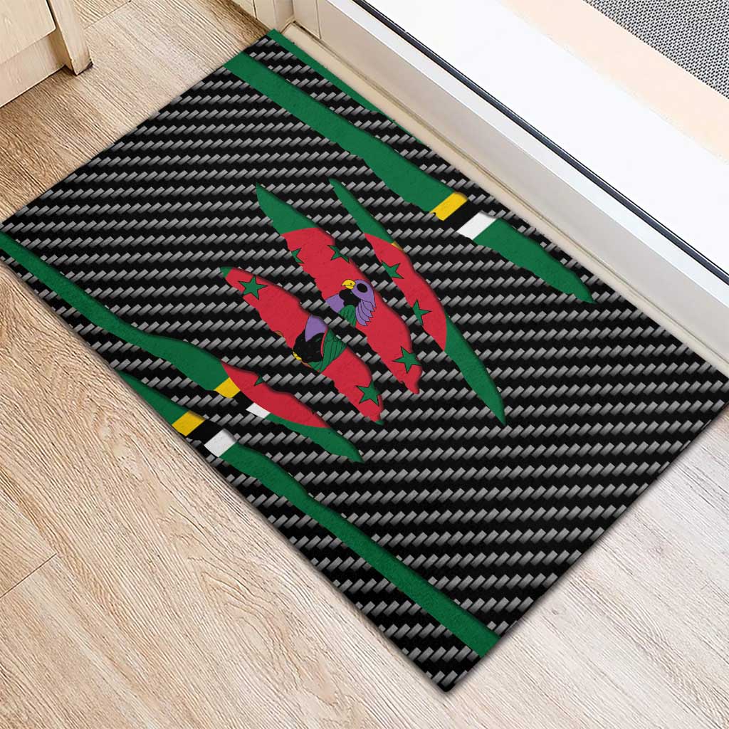 Dominica Beast Rubber Doormat Ripped Flag Graphic - Wonder Print Shop
