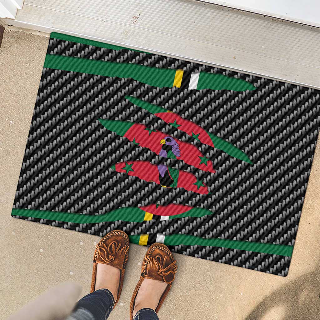 Dominica Beast Rubber Doormat Ripped Flag Graphic - Wonder Print Shop
