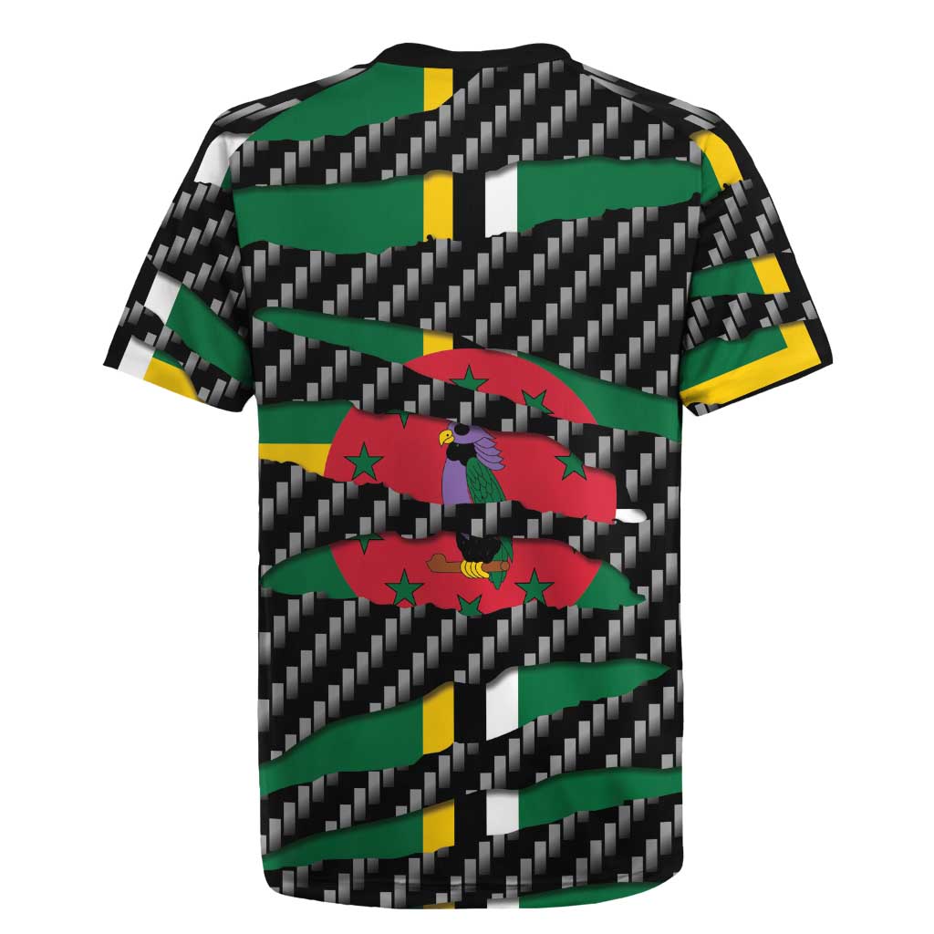 Dominica Beast Rugby Jersey Ripped Flag Graphic - Wonder Print Shop