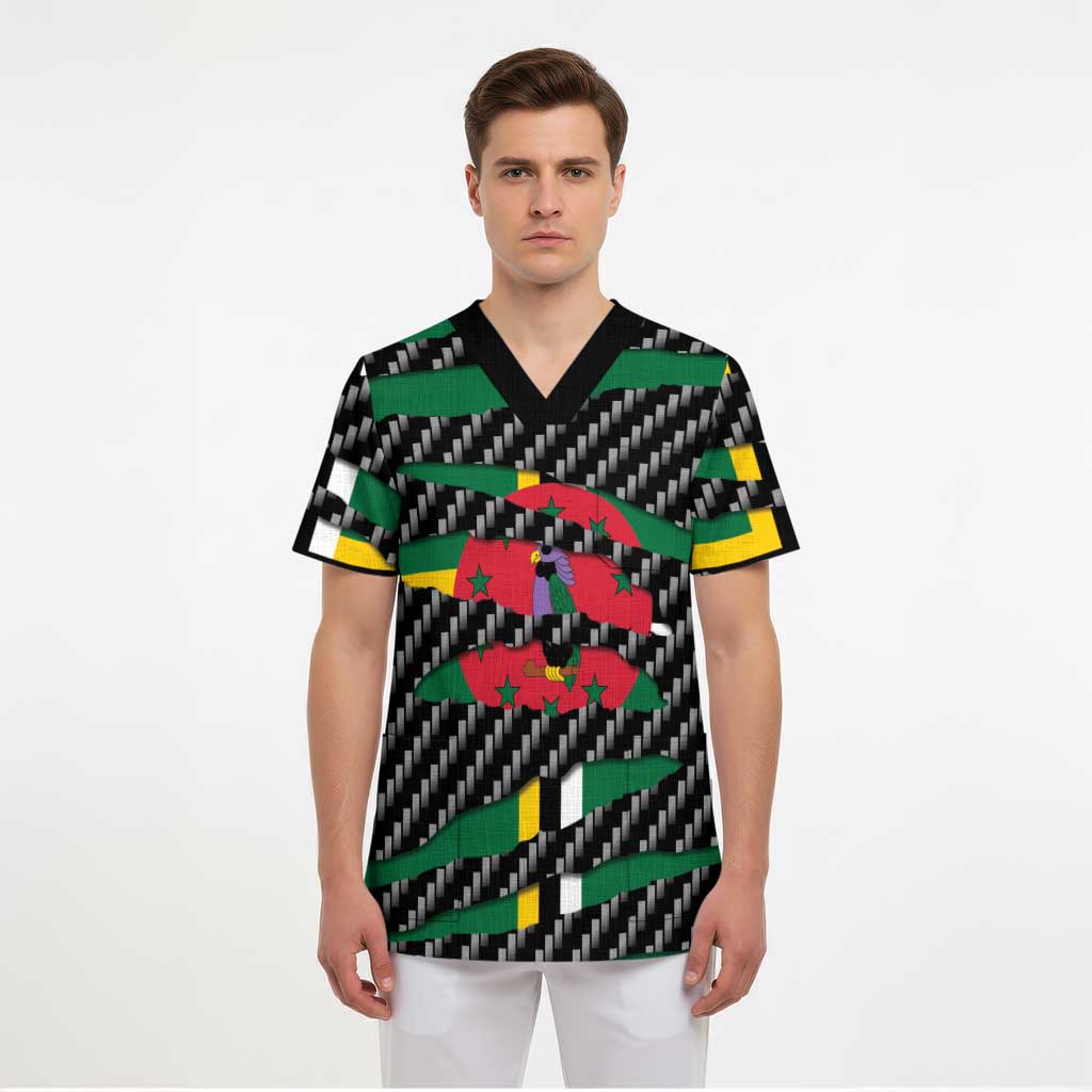 Dominica Beast Scrub Top Ripped Flag Graphic - Wonder Print Shop
