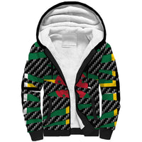 Dominica Beast Sherpa Hoodie Ripped Flag Graphic - Wonder Print Shop
