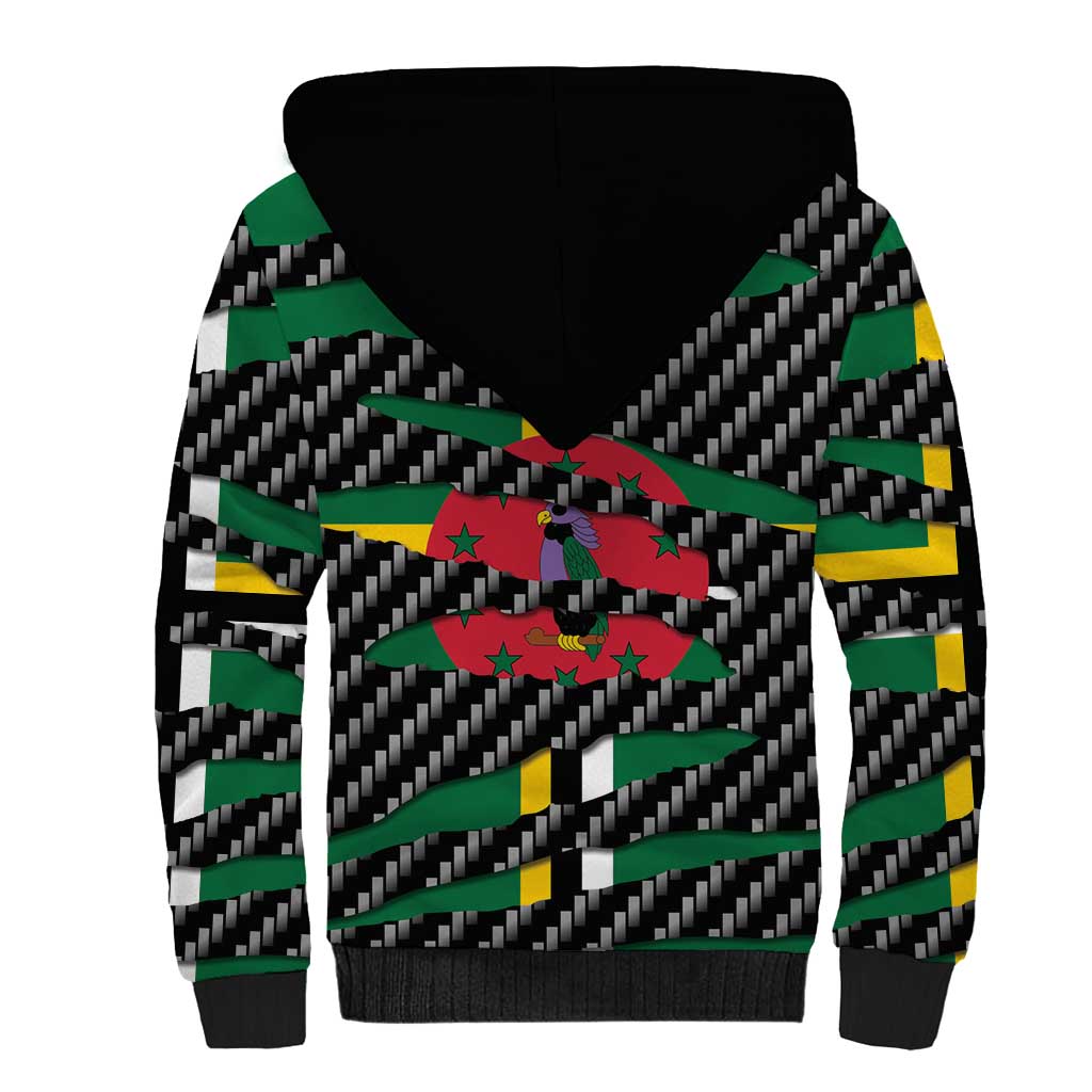 Dominica Beast Sherpa Hoodie Ripped Flag Graphic - Wonder Print Shop