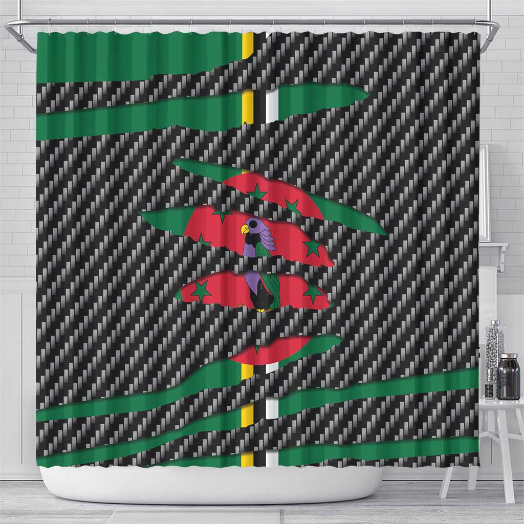 Dominica Beast Shower Curtain Ripped Flag Graphic - Wonder Print Shop