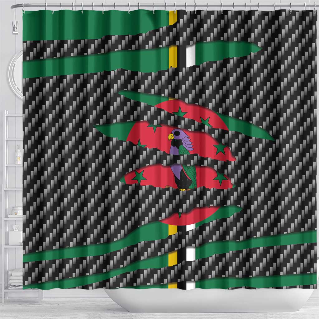 Dominica Beast Shower Curtain Ripped Flag Graphic - Wonder Print Shop