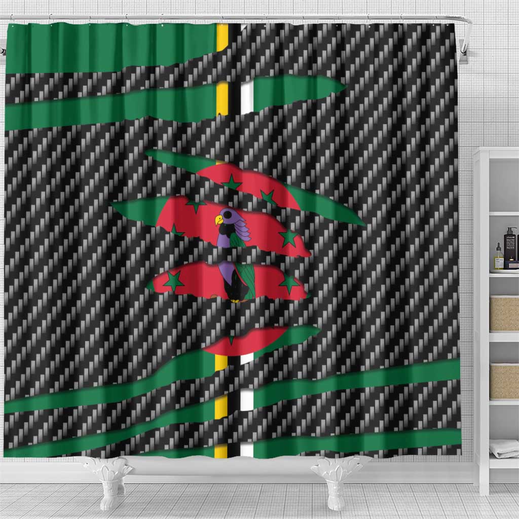 Dominica Beast Shower Curtain Ripped Flag Graphic - Wonder Print Shop