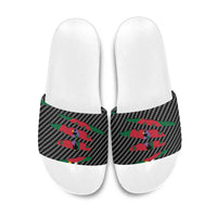 Dominica Beast Slide Sandals Ripped Flag Graphic - Wonder Print Shop