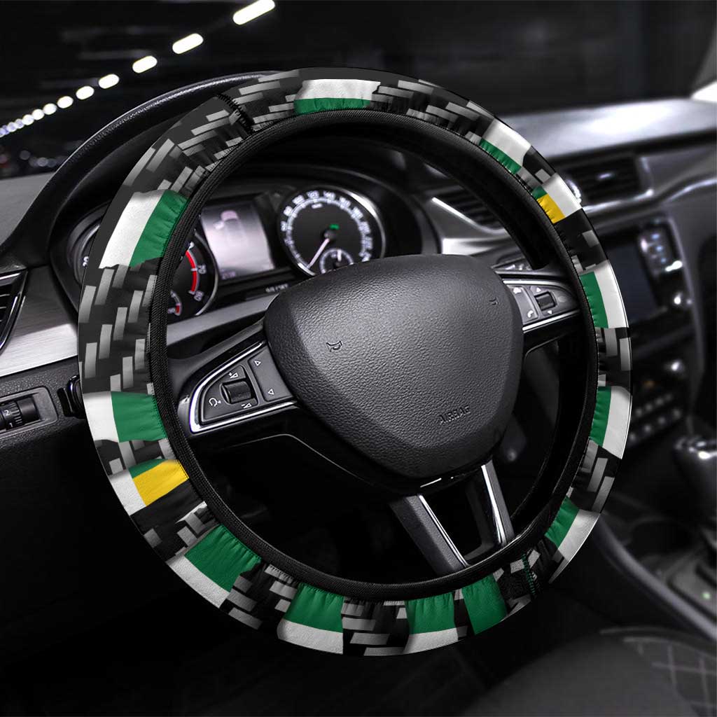 Dominica Beast Steering Wheel Cover Ripped Flag Graphic - Wonder Print Shop