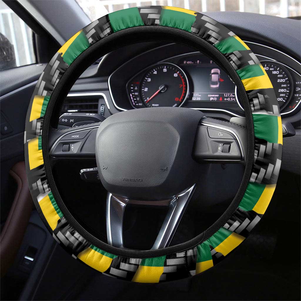Dominica Beast Steering Wheel Cover Ripped Flag Graphic - Wonder Print Shop