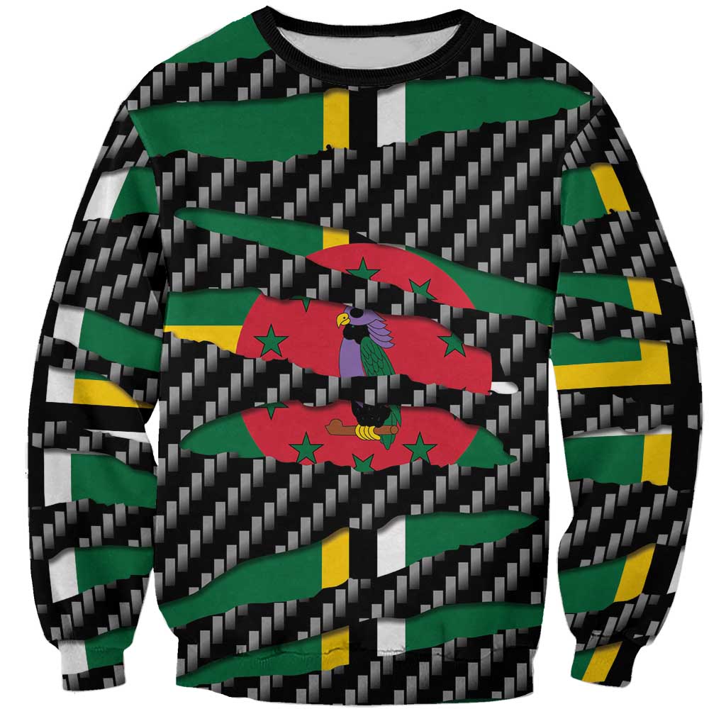 Dominica Beast Sweatshirt Ripped Flag Graphic - Wonder Print Shop