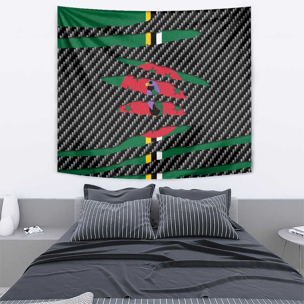Dominica Beast Tapestry Ripped Flag Graphic - Wonder Print Shop