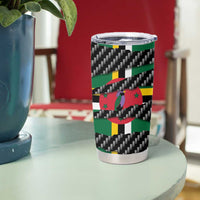 Dominica Beast Tumbler Cup Ripped Flag Graphic - Wonder Print Shop