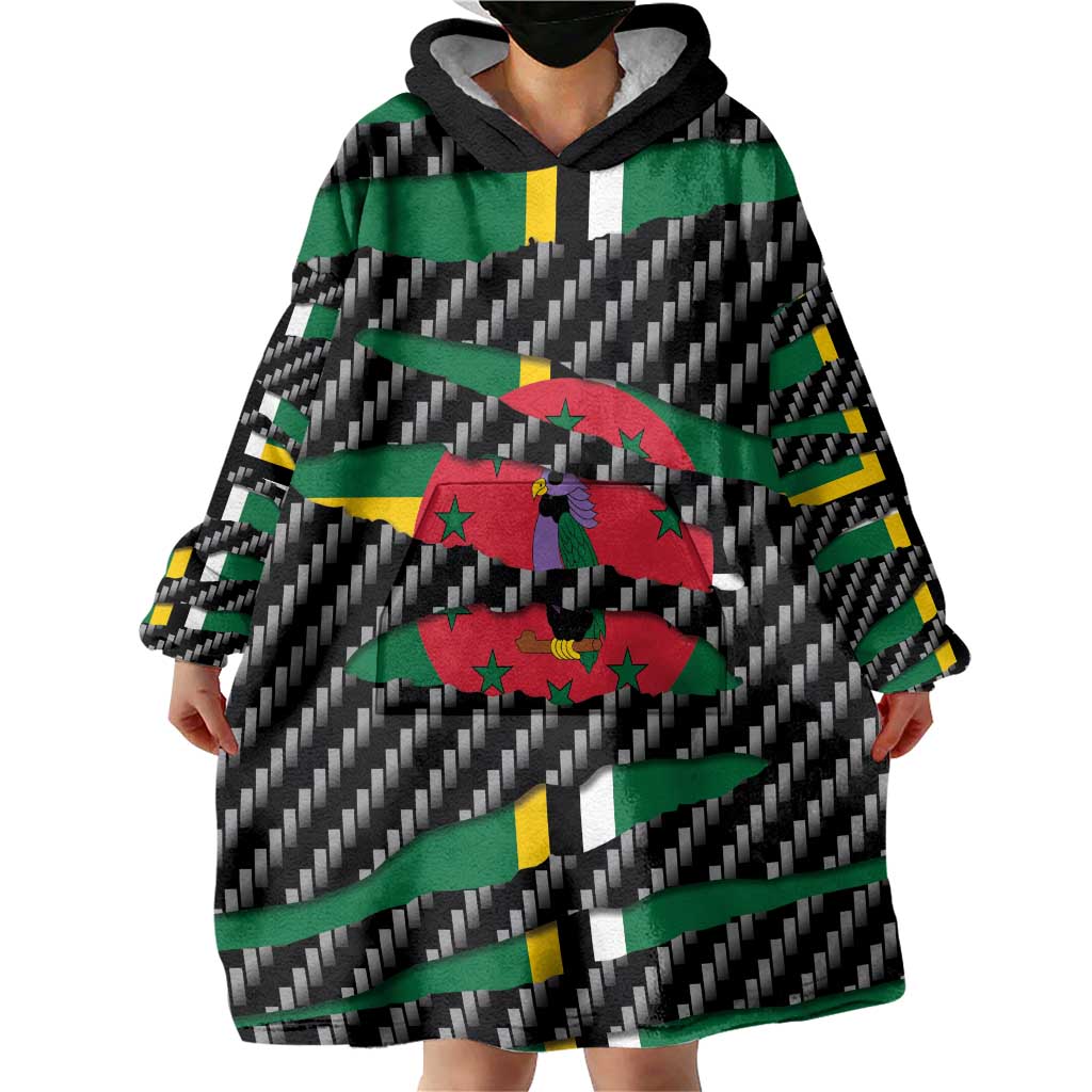 Dominica Beast Wearable Blanket Hoodie Ripped Flag Graphic - Wonder Print Shop