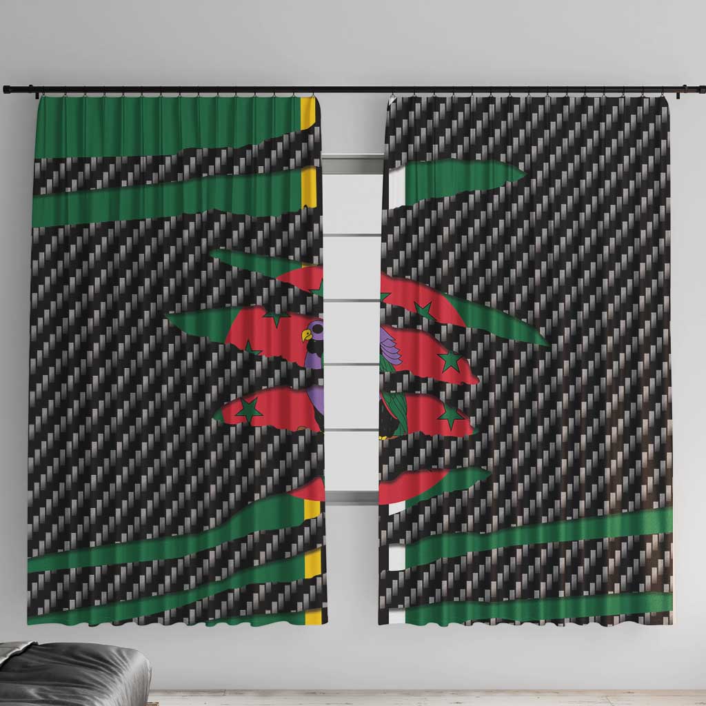 Dominica Beast Window Curtain Ripped Flag Graphic - Wonder Print Shop