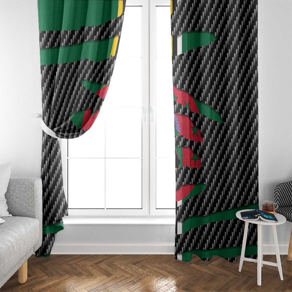 Dominica Beast Window Curtain Ripped Flag Graphic - Wonder Print Shop