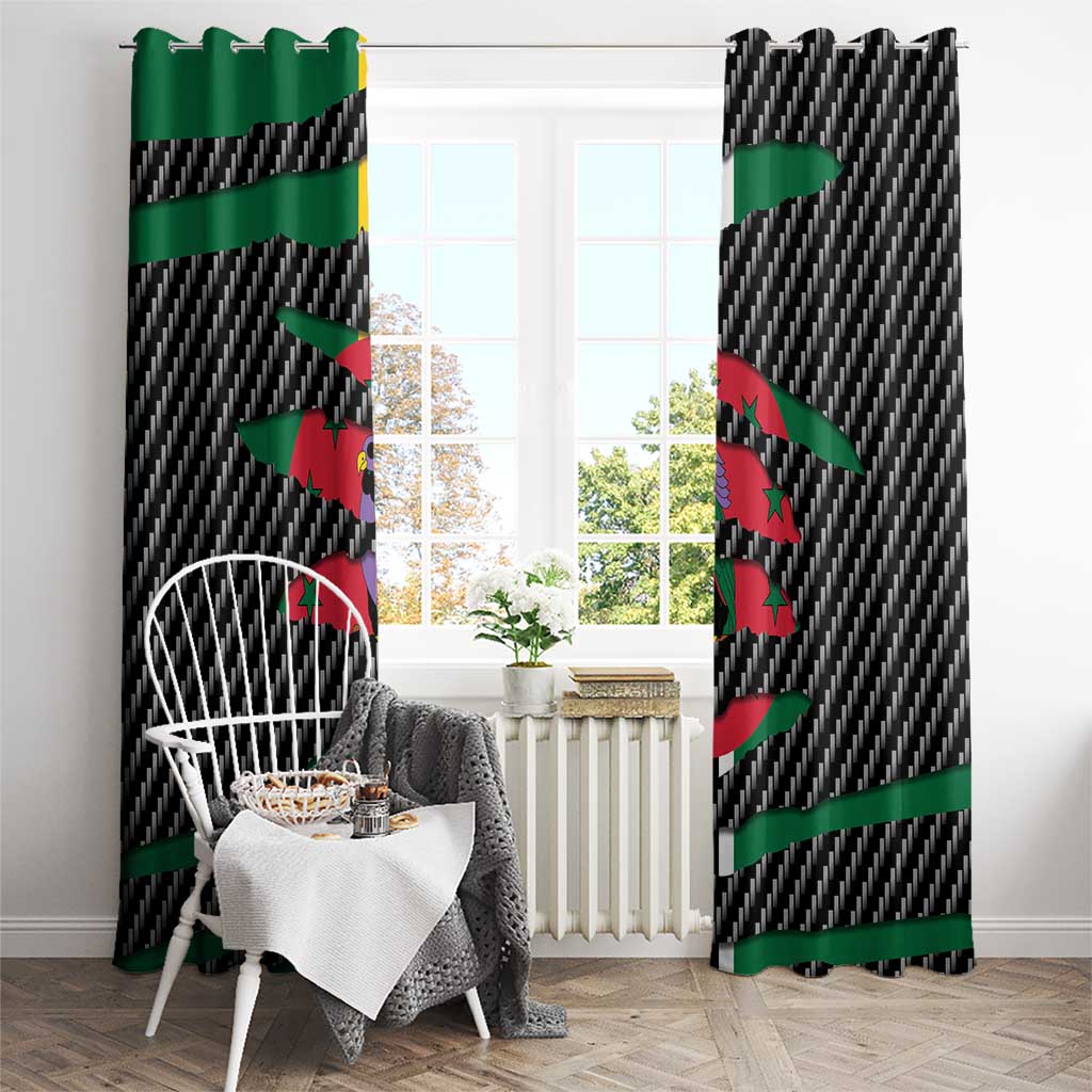 Dominica Beast Window Curtain Ripped Flag Graphic - Wonder Print Shop