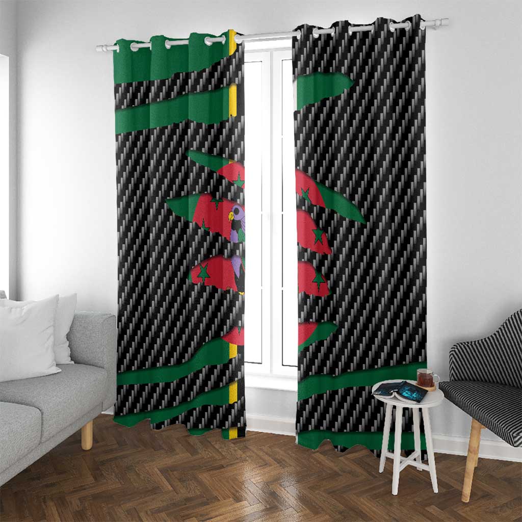 Dominica Beast Window Curtain Ripped Flag Graphic - Wonder Print Shop