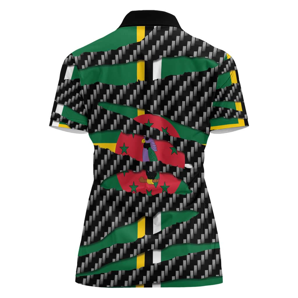 Dominica Beast Women Polo Shirt Ripped Flag Graphic - Wonder Print Shop