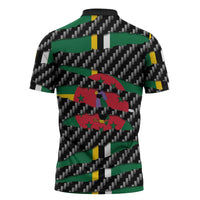 Dominica Beast Zipper Polo Shirt Ripped Flag Graphic - Wonder Print Shop