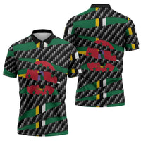 Dominica Beast Zipper Polo Shirt Ripped Flag Graphic - Wonder Print Shop