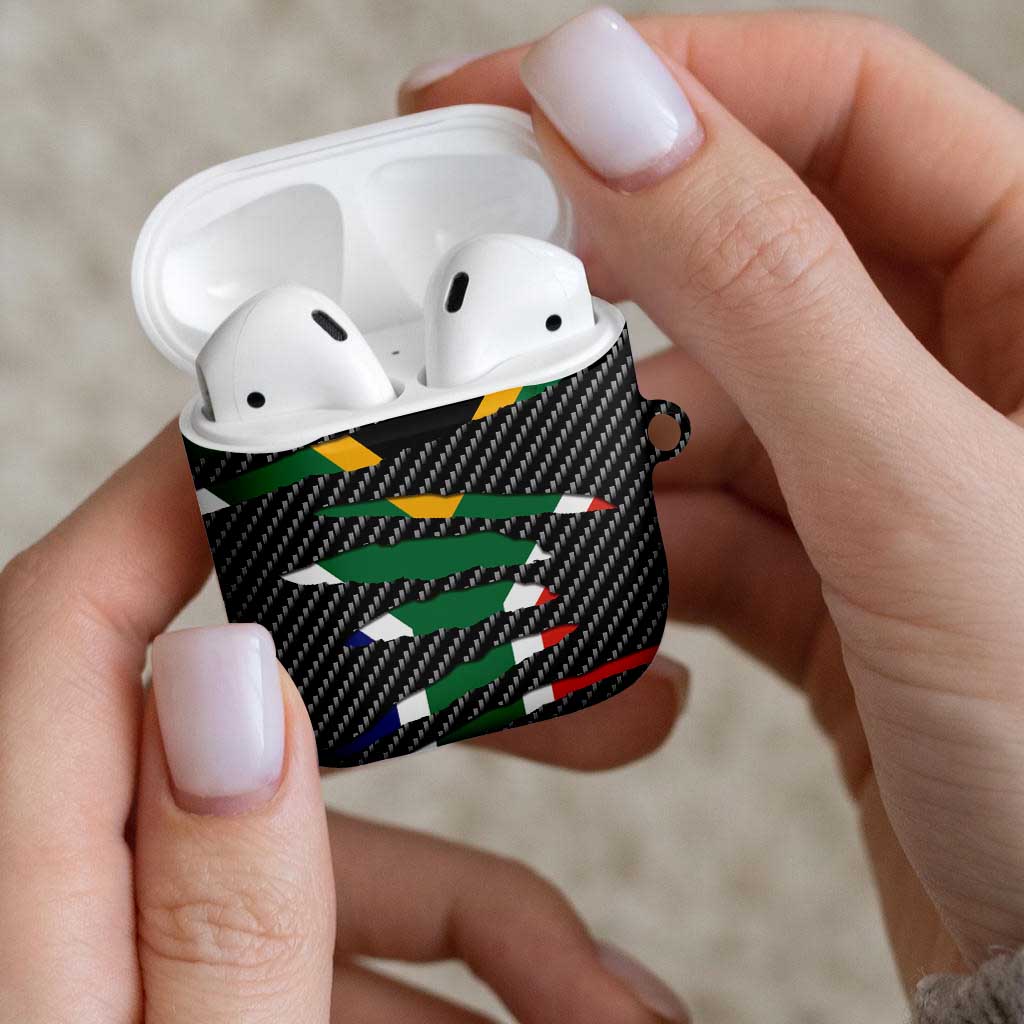 South Africa Beast AirPods Case Ripped Flag Graphic - Wonder Print Shop