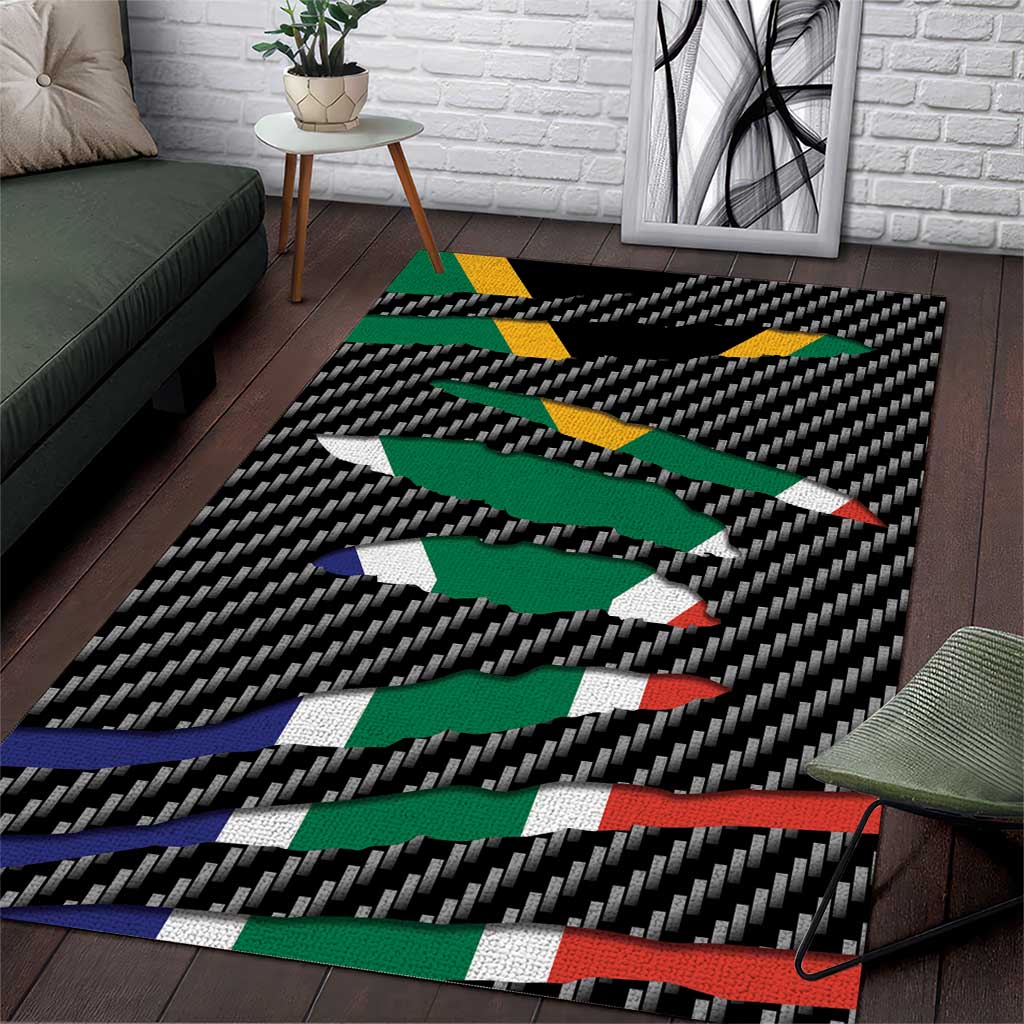 South Africa Beast Area Rug Ripped Flag Graphic - Wonder Print Shop