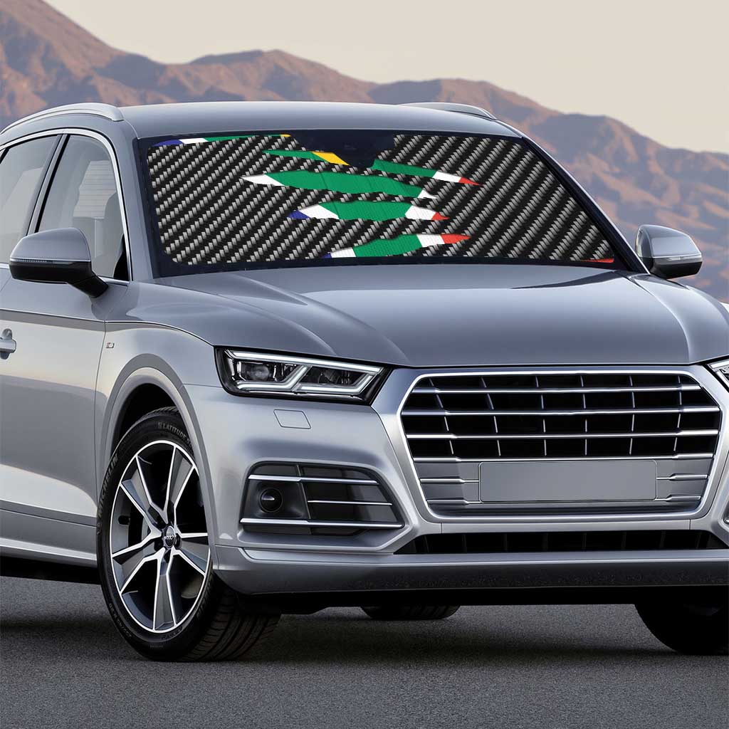 South Africa Beast Auto Sun Shade Ripped Flag Graphic - Wonder Print Shop