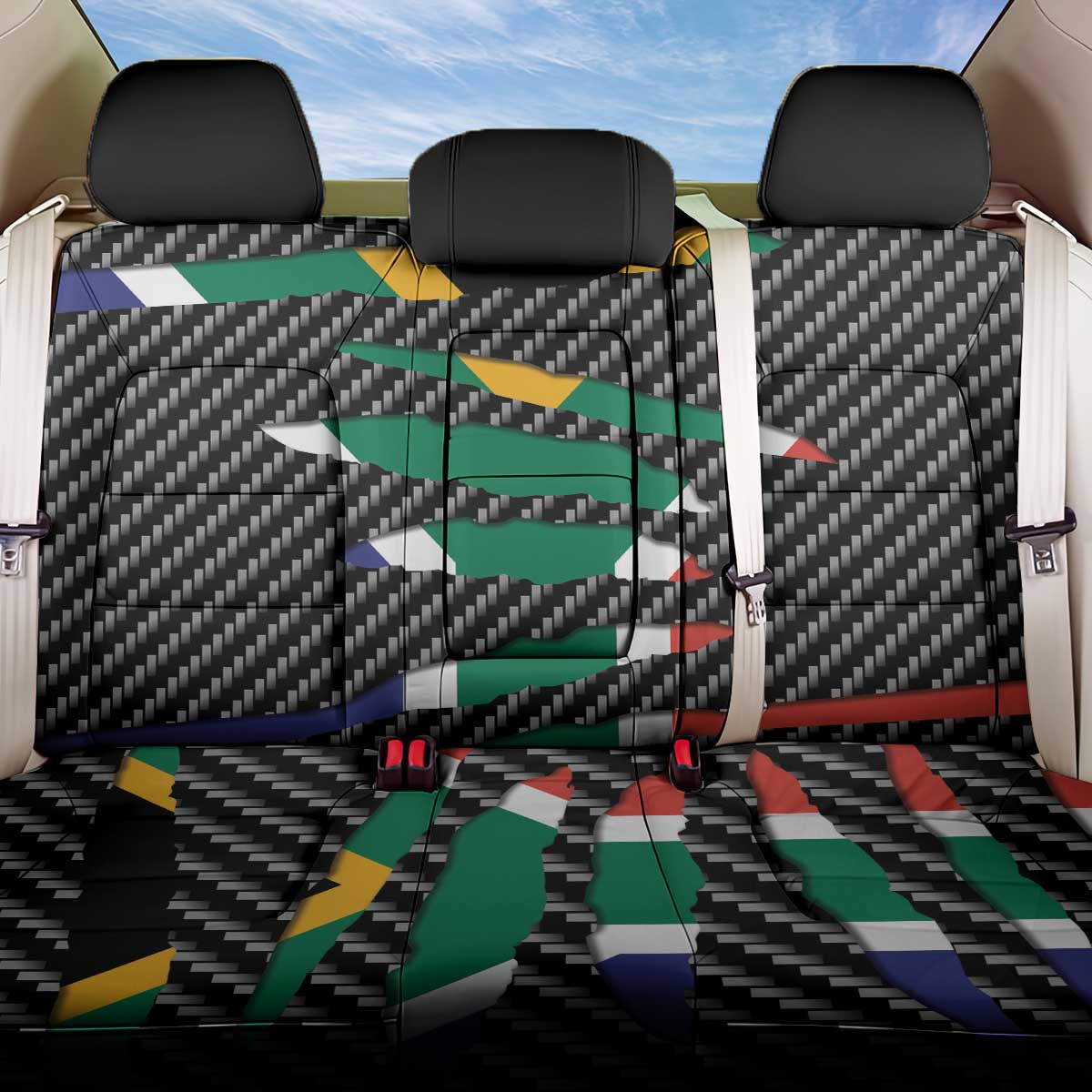 South Africa Beast Back Car Seat Cover Ripped Flag Graphic - Wonder Print Shop