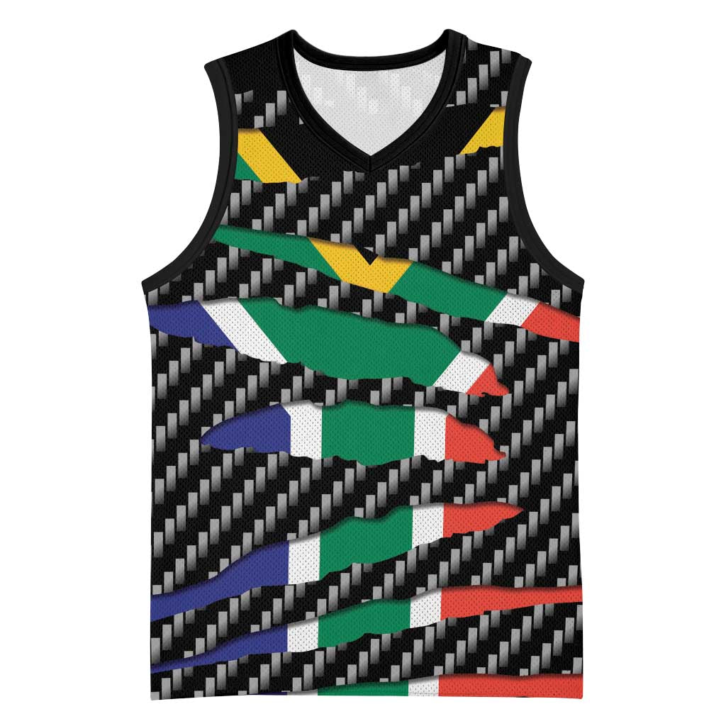 South Africa Beast Basketball Jersey Ripped Flag Graphic - Wonder Print Shop