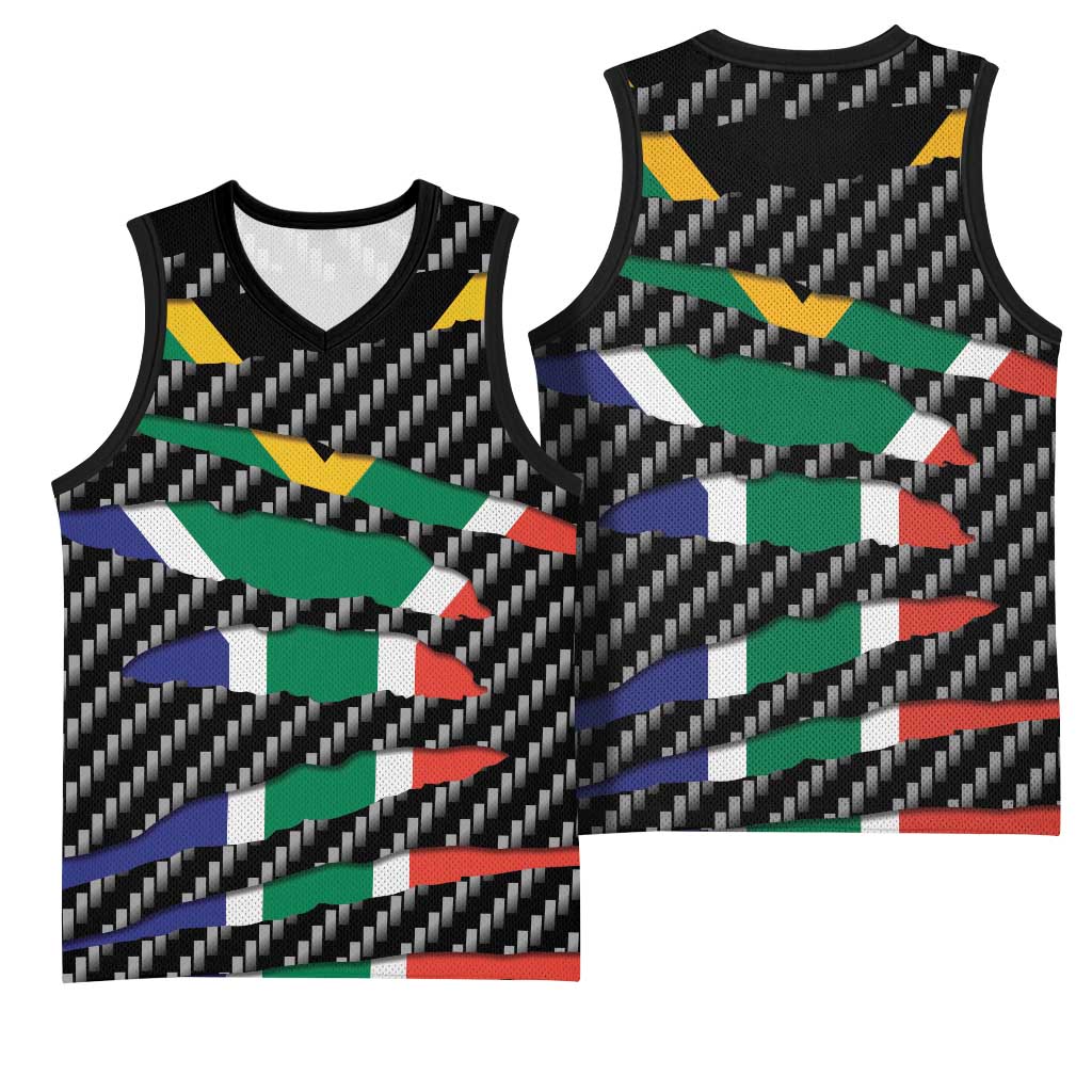 South Africa Beast Basketball Jersey Ripped Flag Graphic - Wonder Print Shop