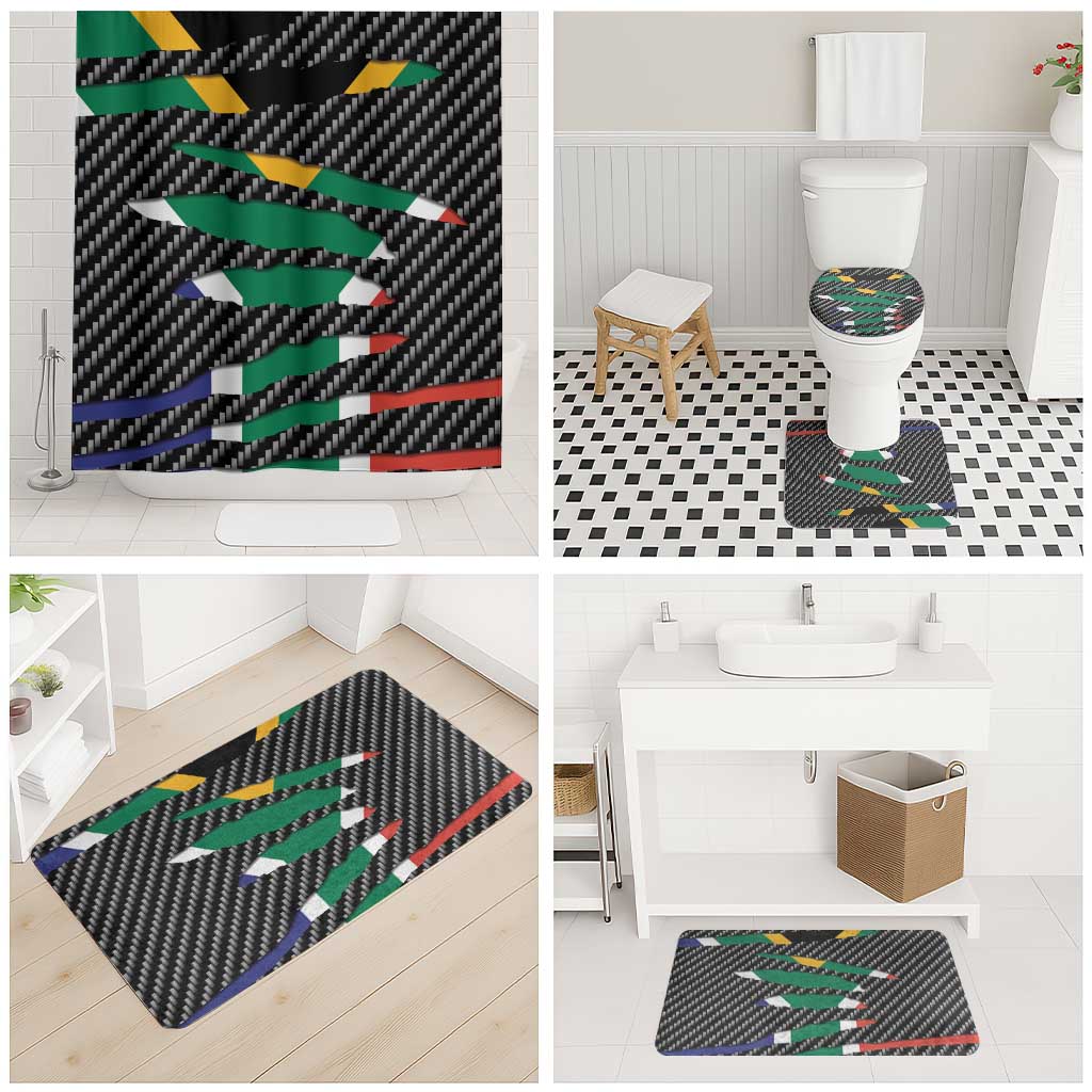 South Africa Beast Bathroom Set Ripped Flag Graphic - Wonder Print Shop