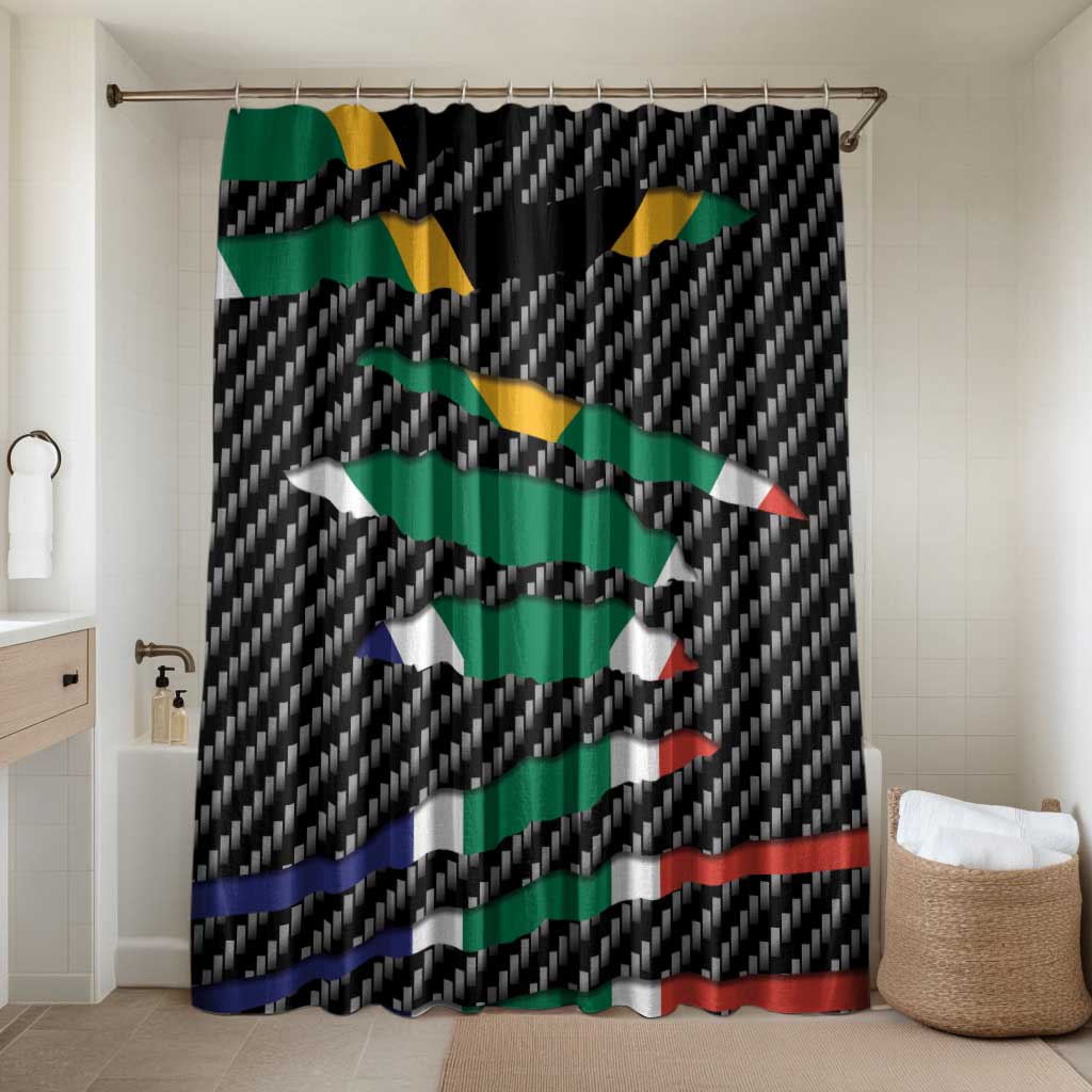 South Africa Beast Bathroom Set Ripped Flag Graphic - Wonder Print Shop