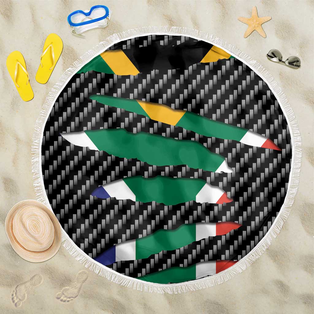 South Africa Beast Beach Blanket Ripped Flag Graphic - Wonder Print Shop
