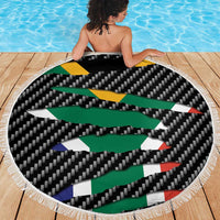 South Africa Beast Beach Blanket Ripped Flag Graphic - Wonder Print Shop