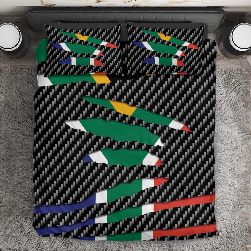 South Africa Beast Bedding Set Ripped Flag Graphic - Wonder Print Shop