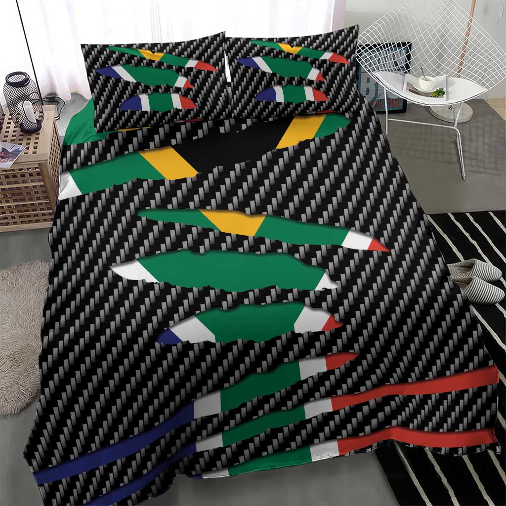 South Africa Beast Bedding Set Ripped Flag Graphic - Wonder Print Shop