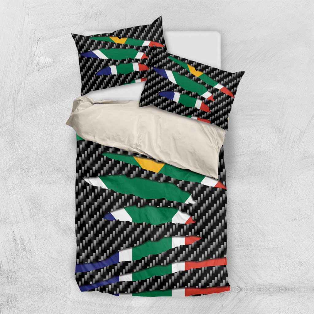 South Africa Beast Bedding Set Ripped Flag Graphic - Wonder Print Shop