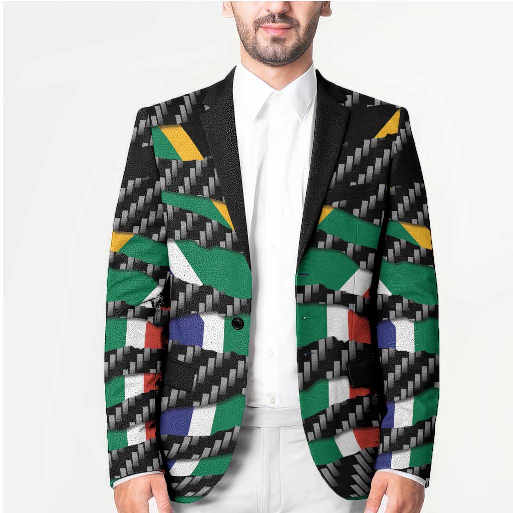 South Africa Beast Blazer Ripped Flag Graphic - Wonder Print Shop