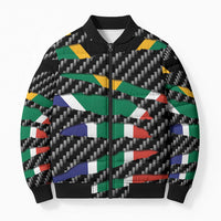 South Africa Beast Bomber Puffer Jacket Ripped Flag Graphic - Wonder Print Shop