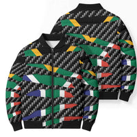 South Africa Beast Bomber Puffer Jacket Ripped Flag Graphic - Wonder Print Shop