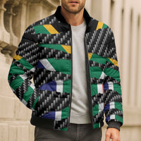 South Africa Beast Bomber Puffer Jacket Ripped Flag Graphic - Wonder Print Shop
