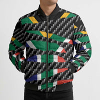 South Africa Beast Bomber Puffer Jacket Ripped Flag Graphic - Wonder Print Shop