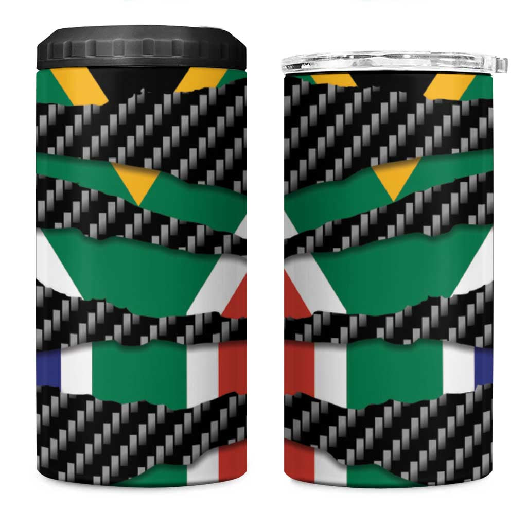 South Africa Beast 4 in 1 Can Cooler Tumbler Ripped Flag Graphic - Wonder Print Shop