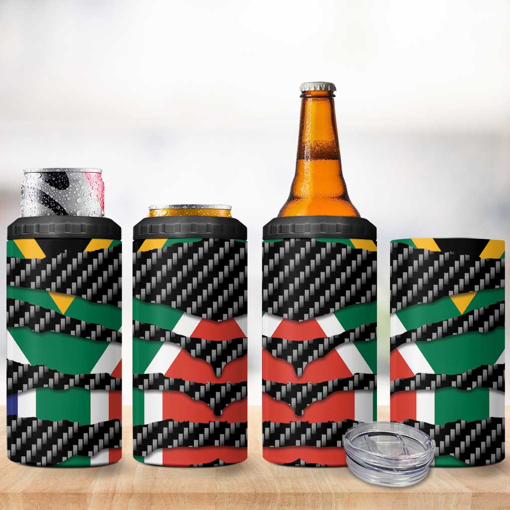 South Africa Beast 4 in 1 Can Cooler Tumbler Ripped Flag Graphic - Wonder Print Shop