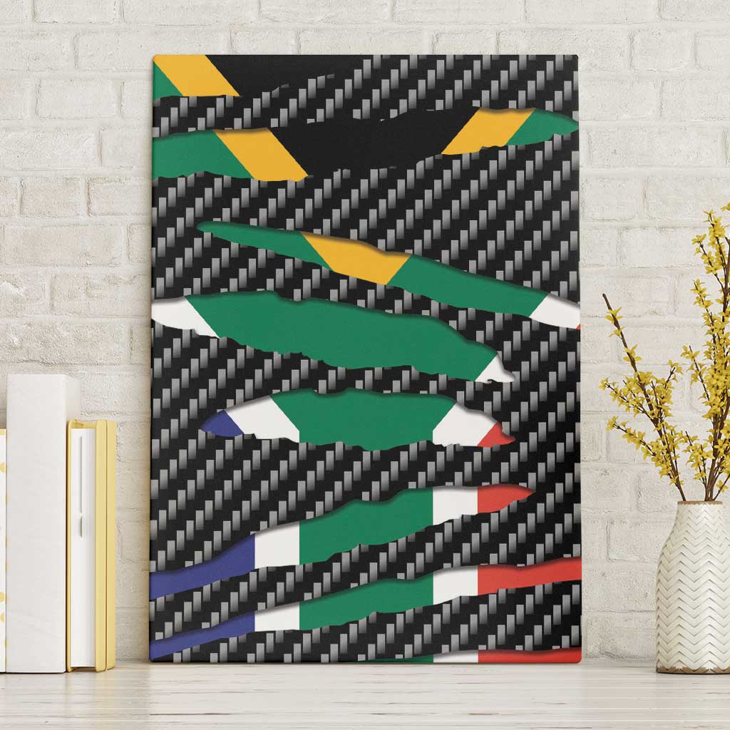 South Africa Beast Canvas Wall Art Ripped Flag Graphic - Wonder Print Shop