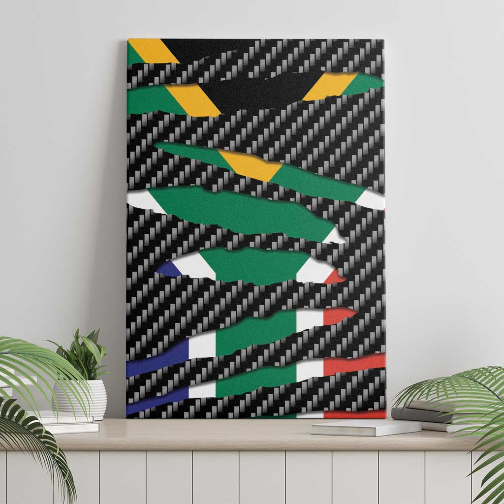 South Africa Beast Canvas Wall Art Ripped Flag Graphic - Wonder Print Shop
