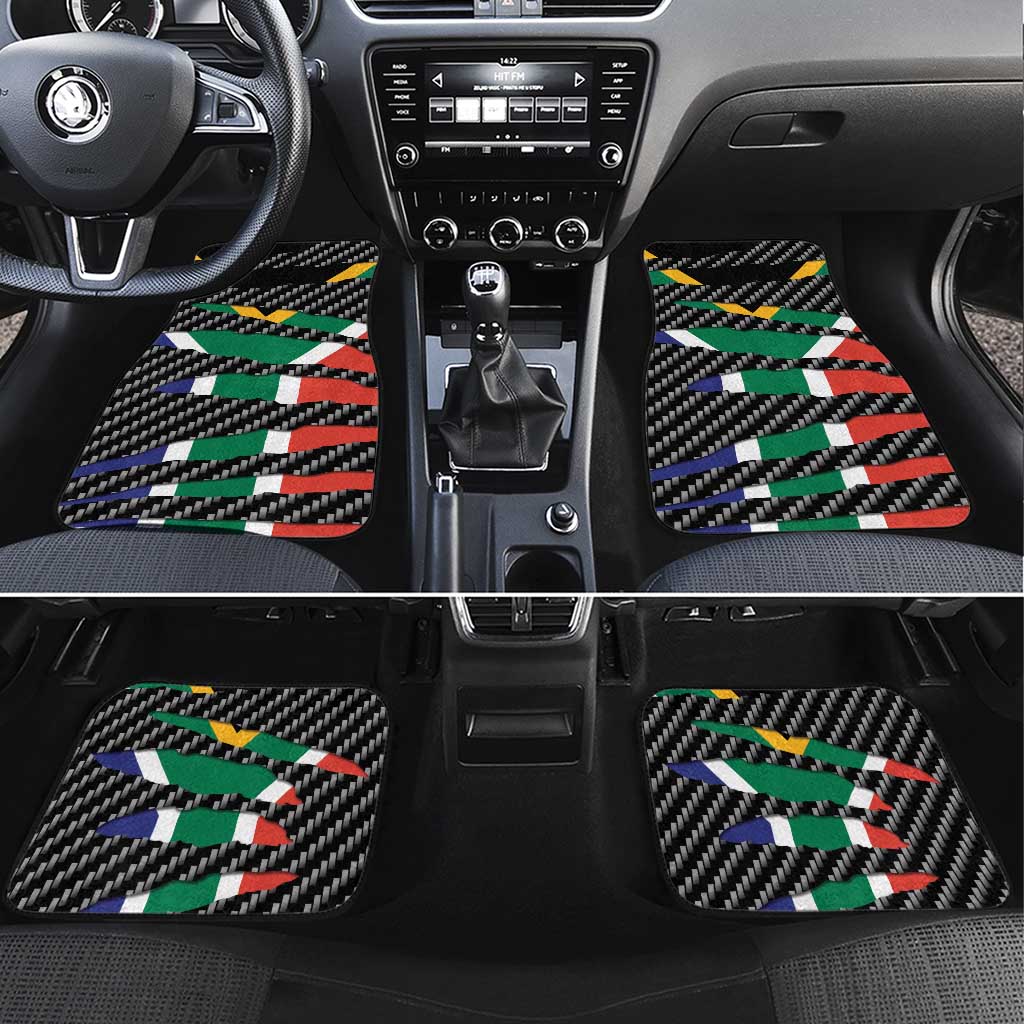 South Africa Beast Car Mats Ripped Flag Graphic - Wonder Print Shop