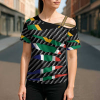 South Africa Beast Cross Shoulder Shirt Ripped Flag Graphic - Wonder Print Shop