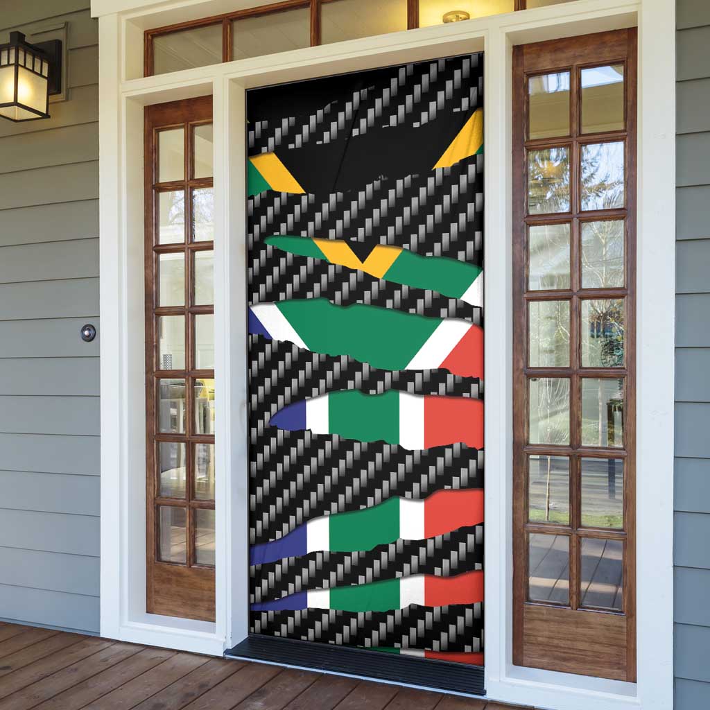 South Africa Beast Door Cover Ripped Flag Graphic - Wonder Print Shop