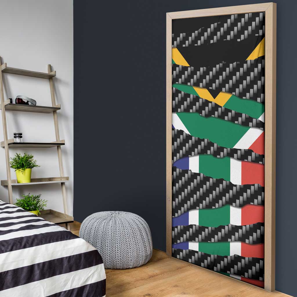South Africa Beast Door Cover Ripped Flag Graphic - Wonder Print Shop